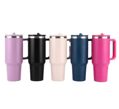 BP001 stainless steel handled tumblers in five colors
