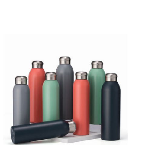 BP006 matte stainless steel bottles in muted brand colors